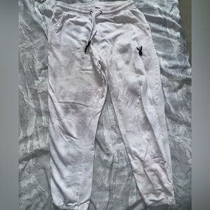 Missguided+ Playboy White Sweatpants with Black Accents